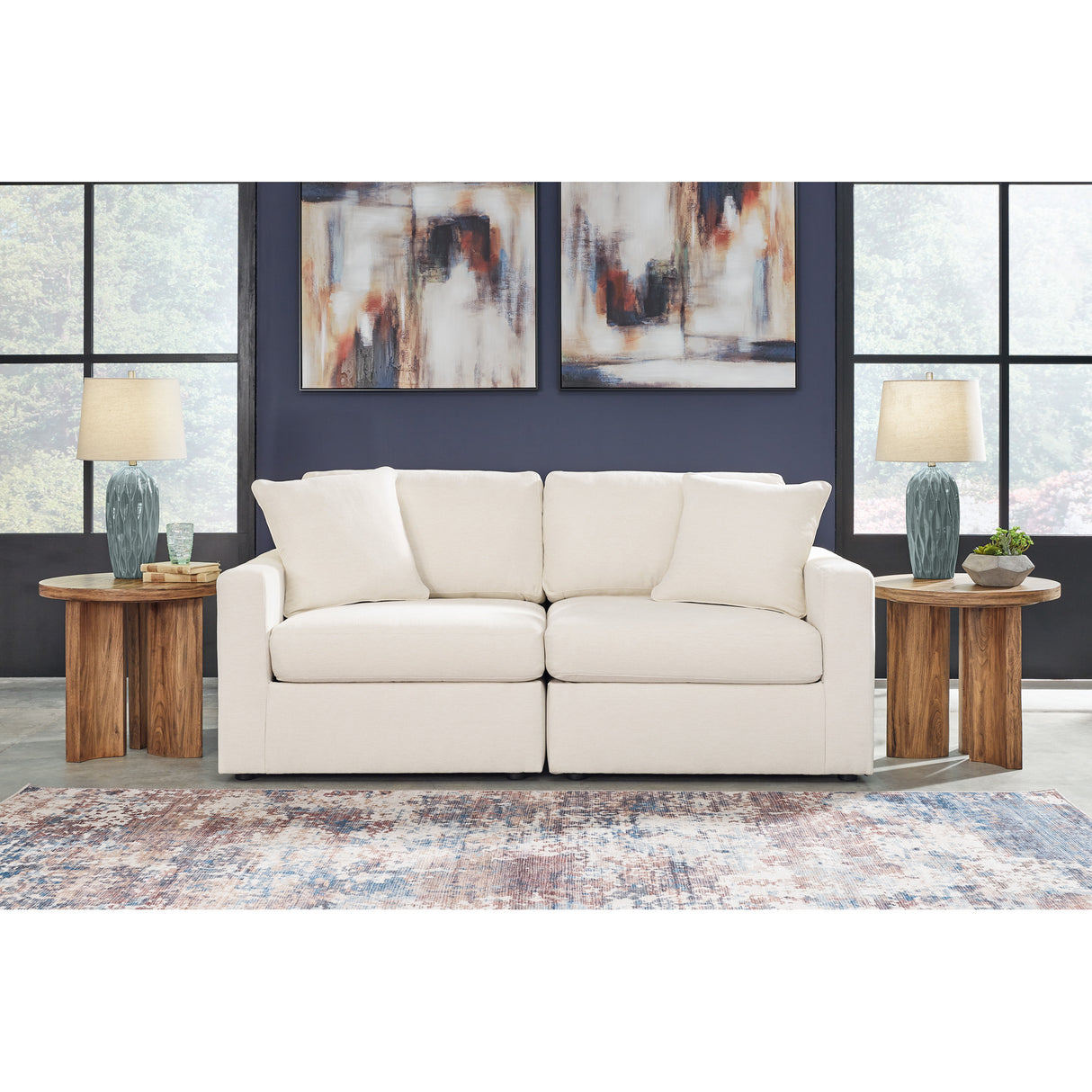 A room setting featuring Modmax Oyster 2 Piece Loveseat