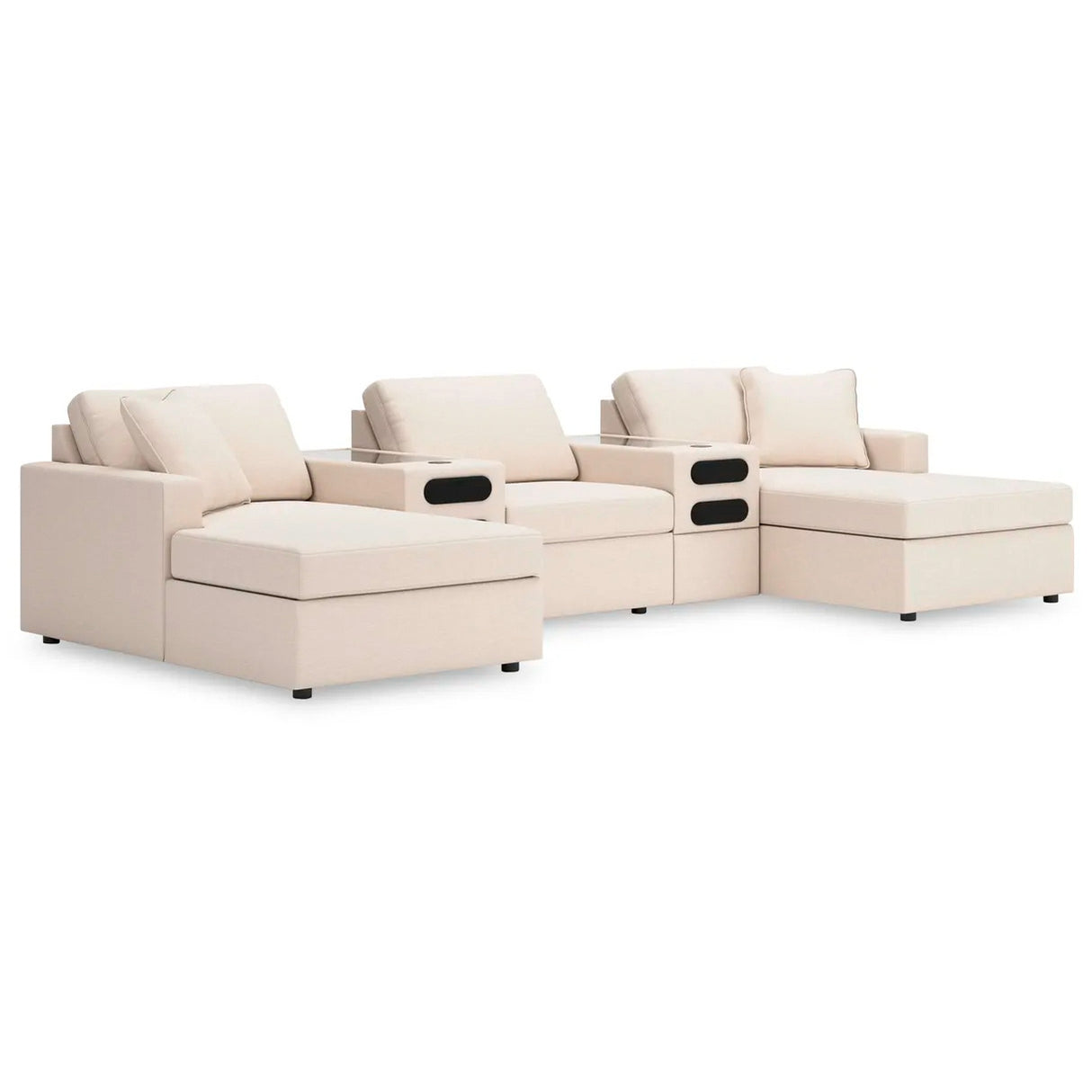 Modmax Oyster 5 Piece Dual Chaise Sectional with Audio Consoles QK1107338