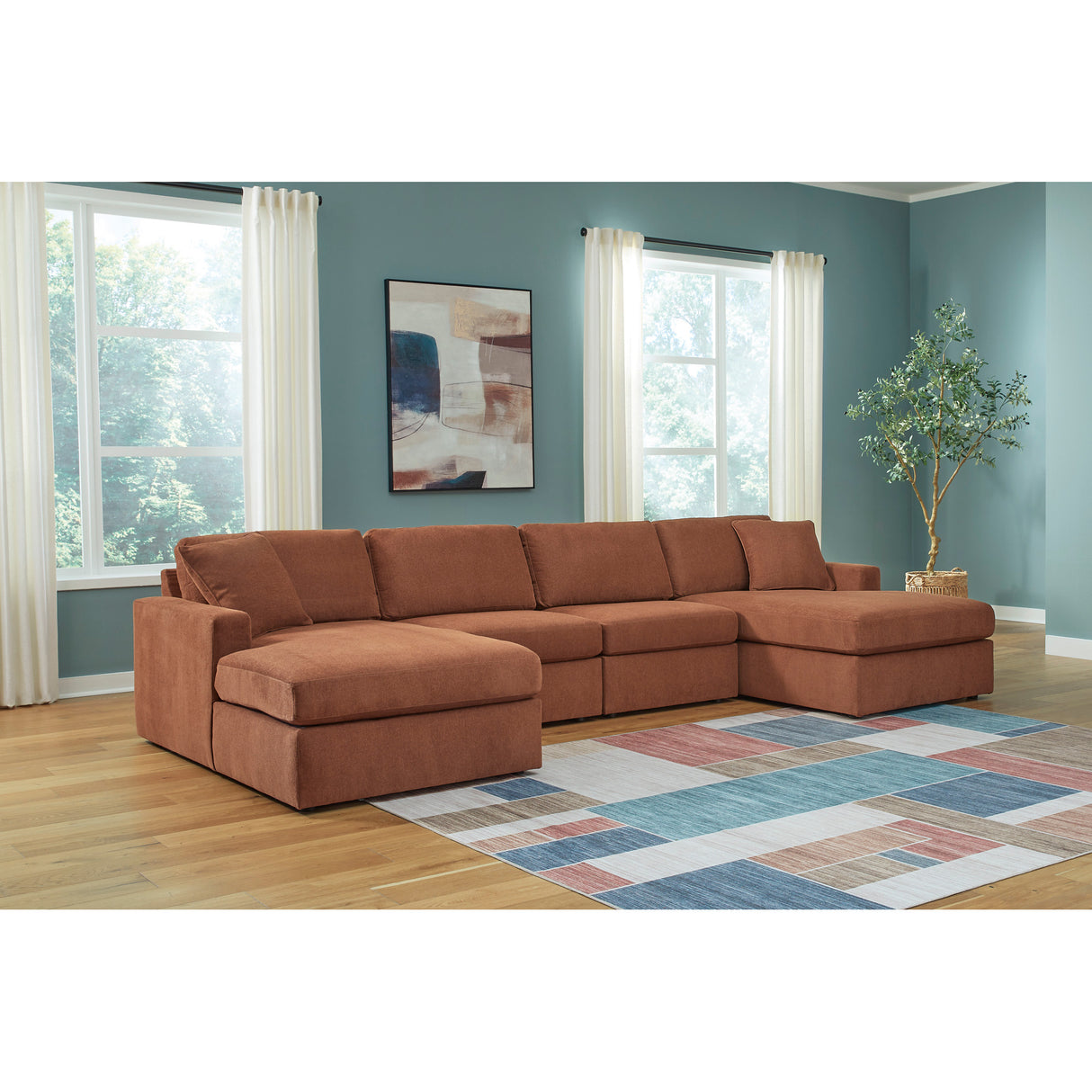 Room setting 2 featuring Modmax Spice 4 Piece Dual Chaise Sectional