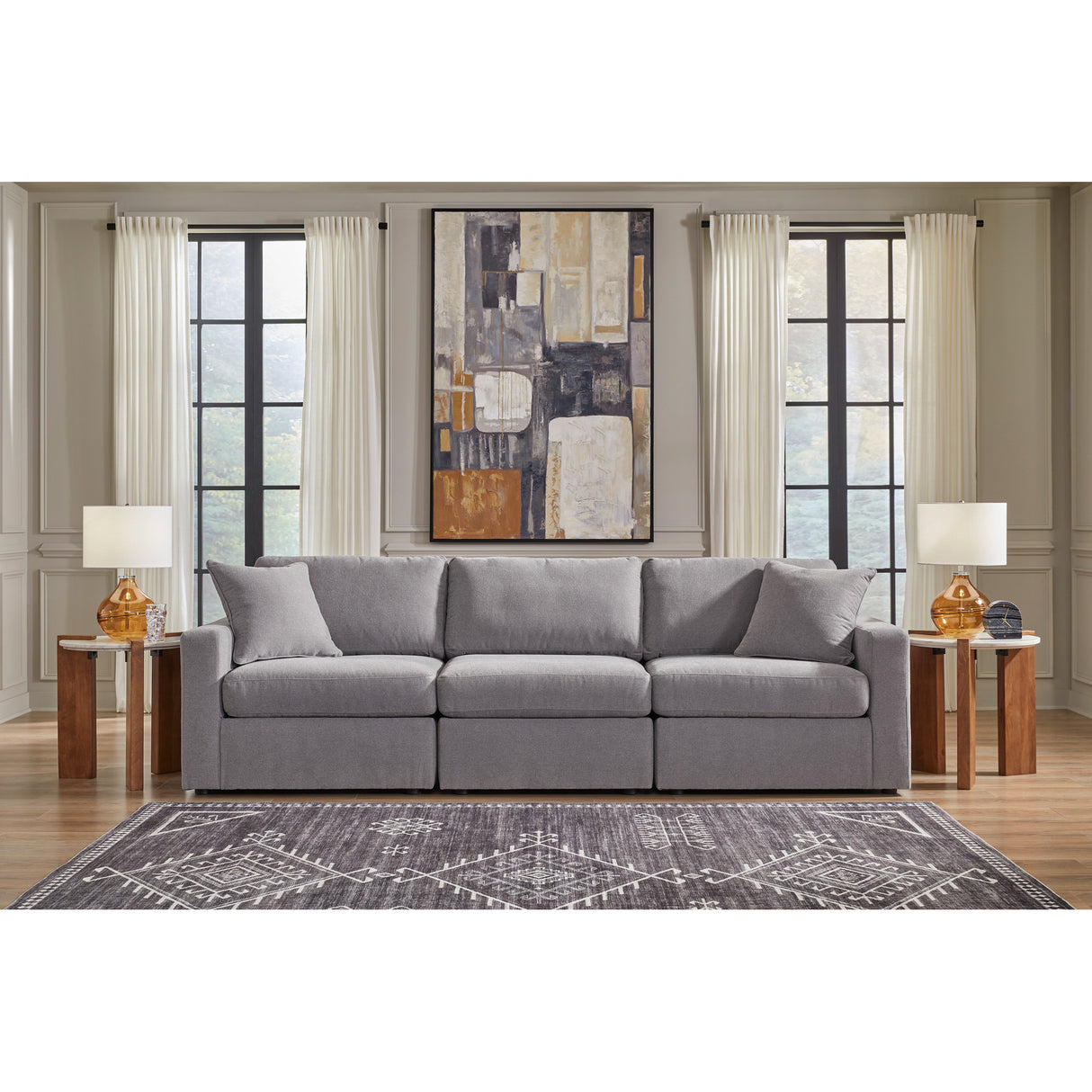 A room setting featuring Modmax Granite 3 Piece Sofa