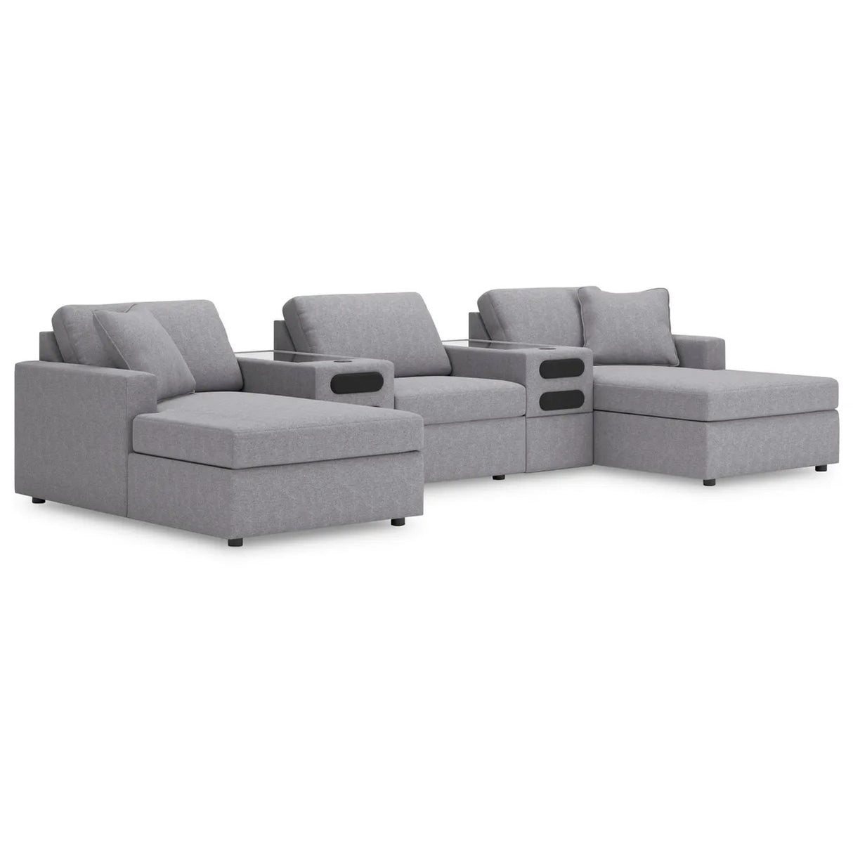 Modmax Granite 5 Piece Dual Chaise Sectional with Audio Consoles QK1107382