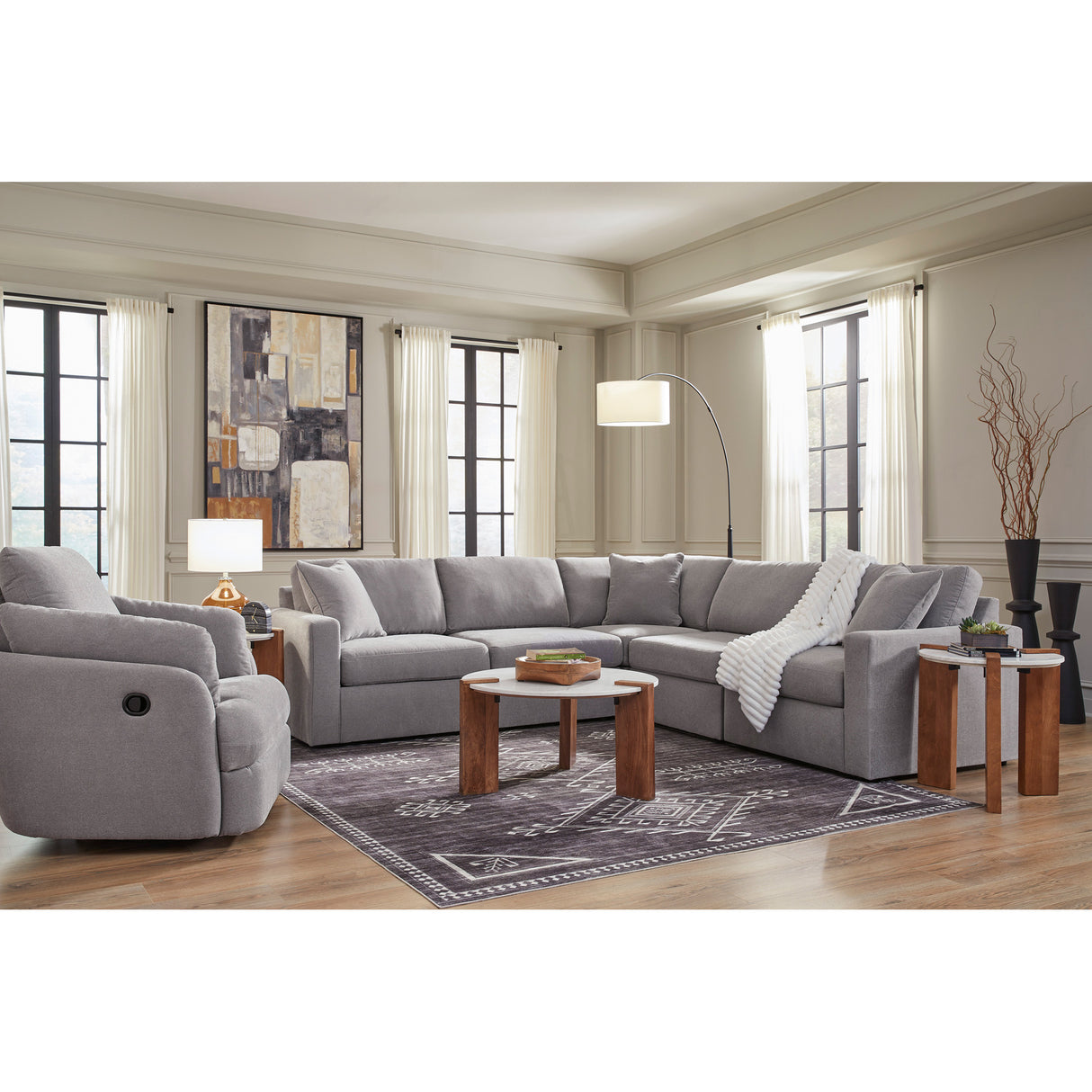 A room setting featuring Modmax Granite 5 Piece Sectional