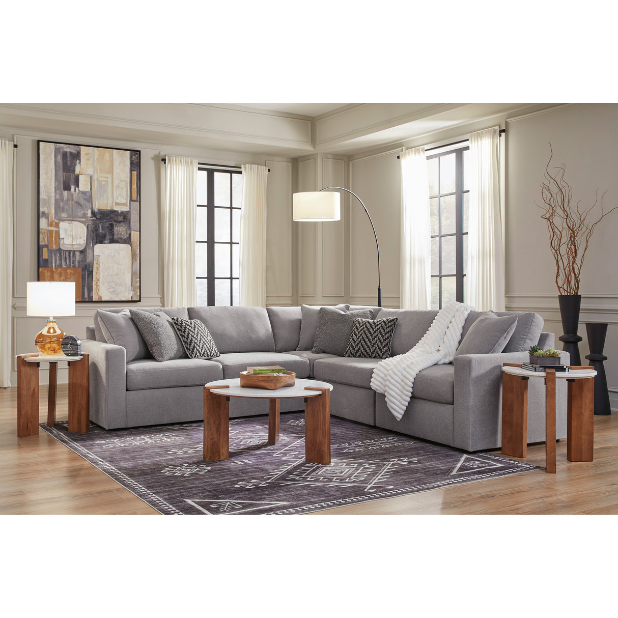 Room setting 2 featuring Modmax Granite 5 Piece Sectional