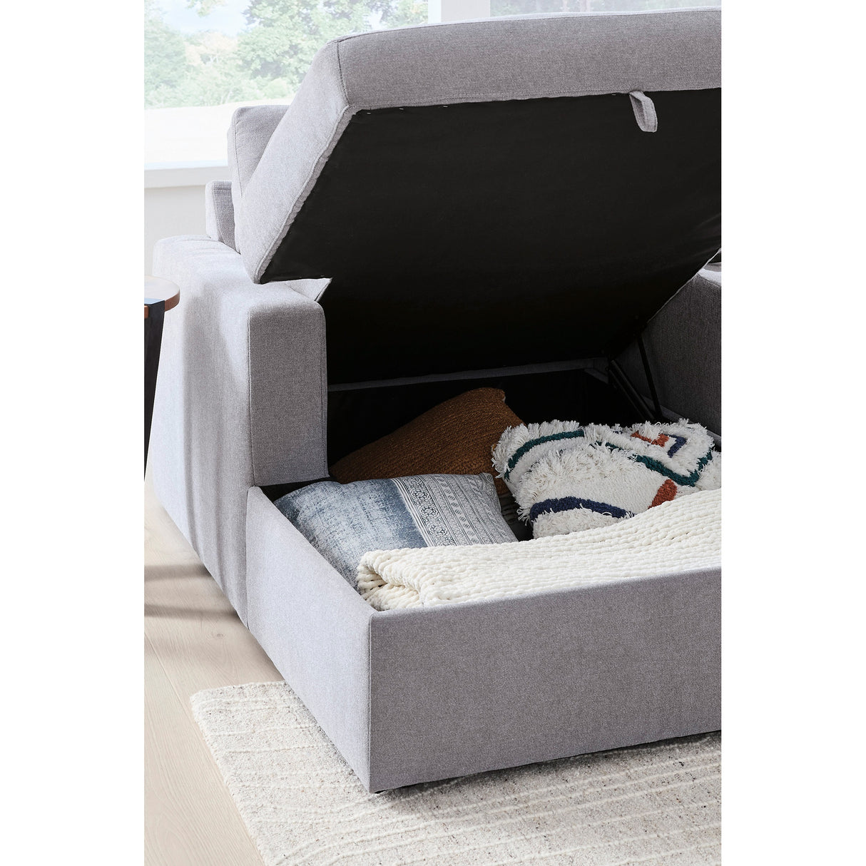 Detail view of Modmax Granite 6 Piece Left Storage Chaise Sectional