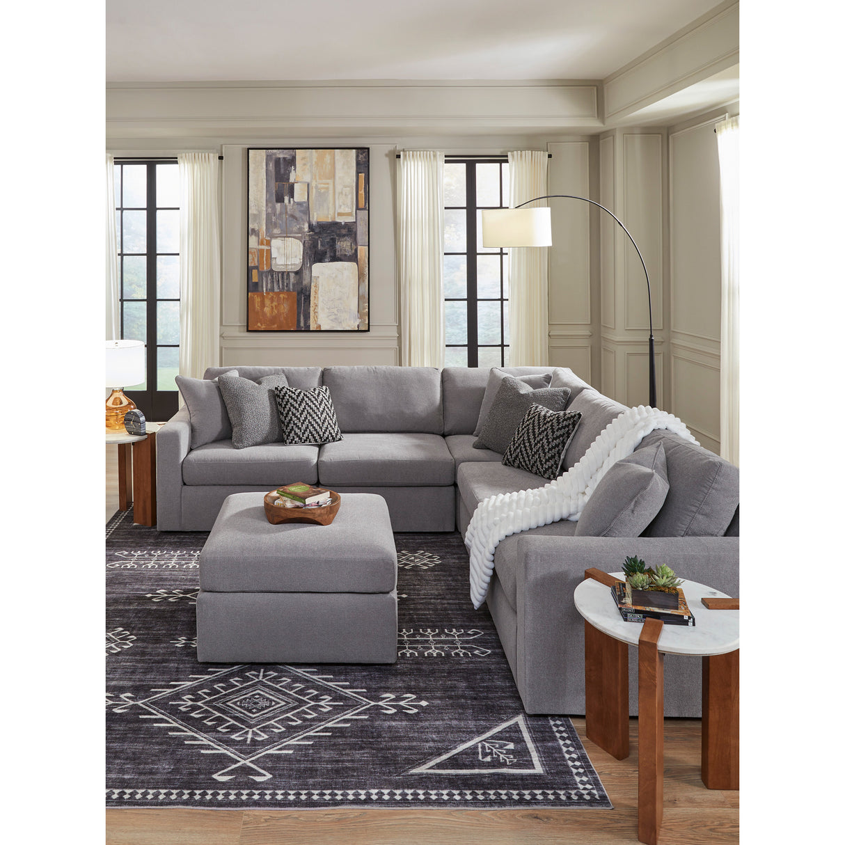 Room setting 2 featuring Modmax Granite Ottoman
