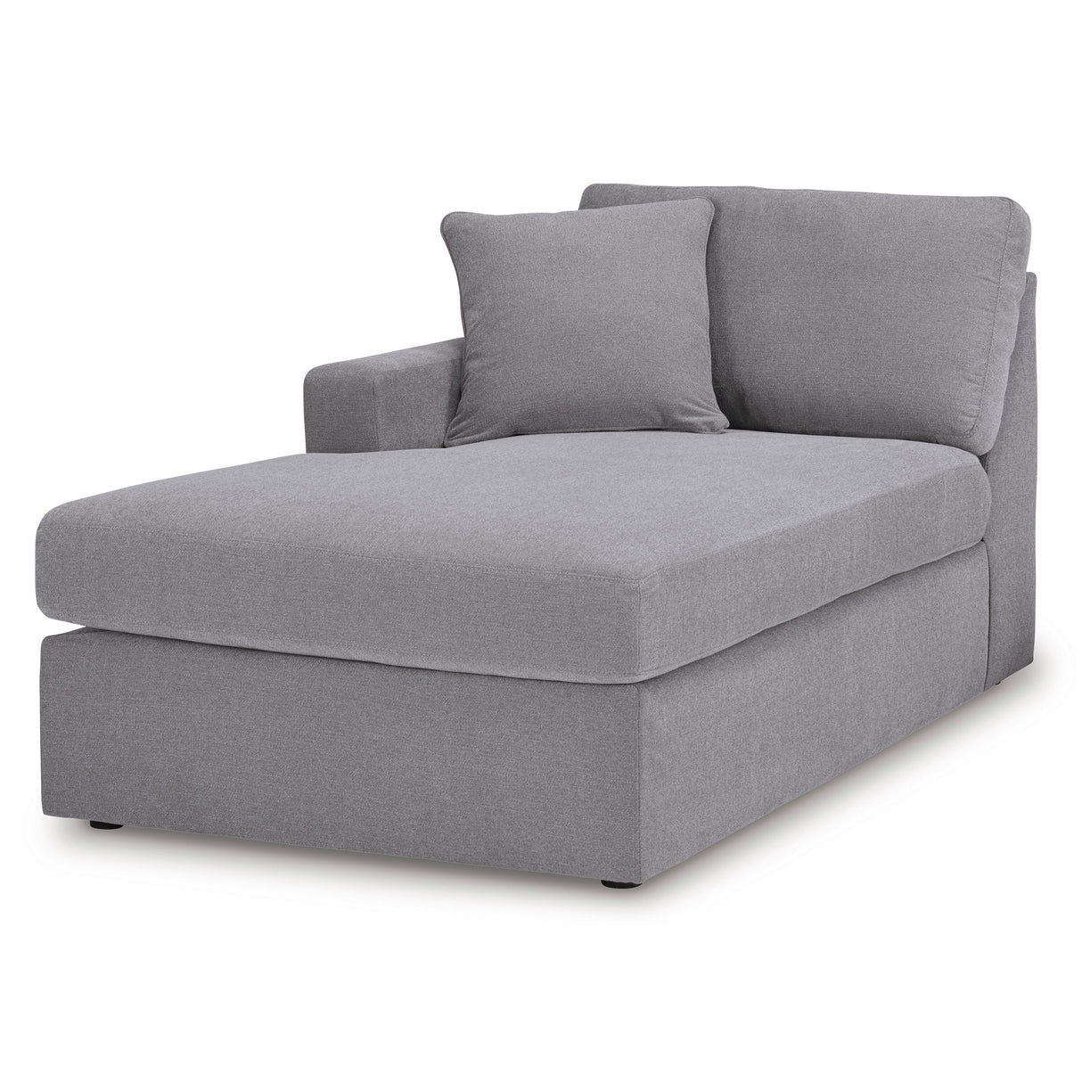 Front right view of Modmax Granite Left Storage Chaise