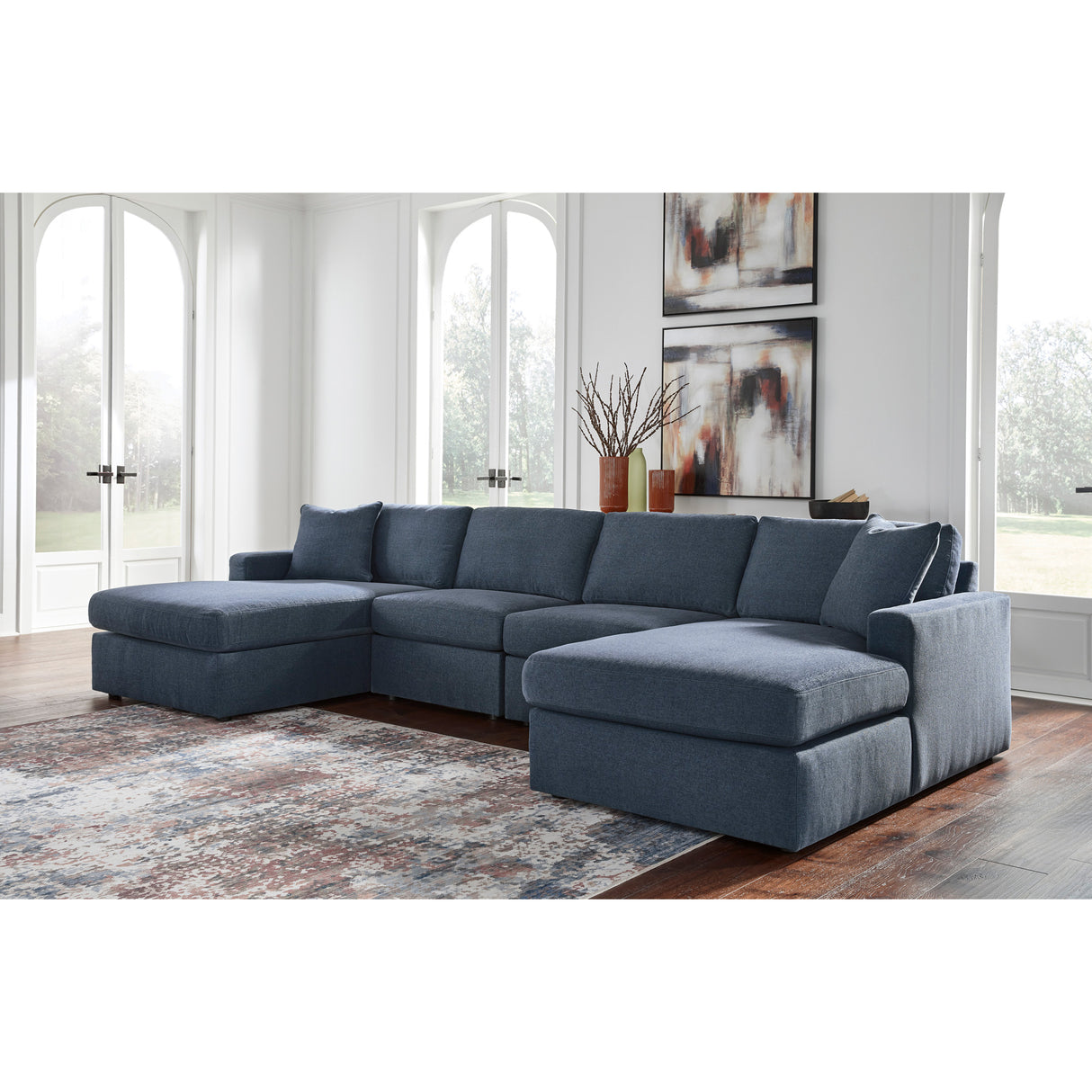 A room setting featuring Modmax Ink 4 Piece Dual Chaise Sectional