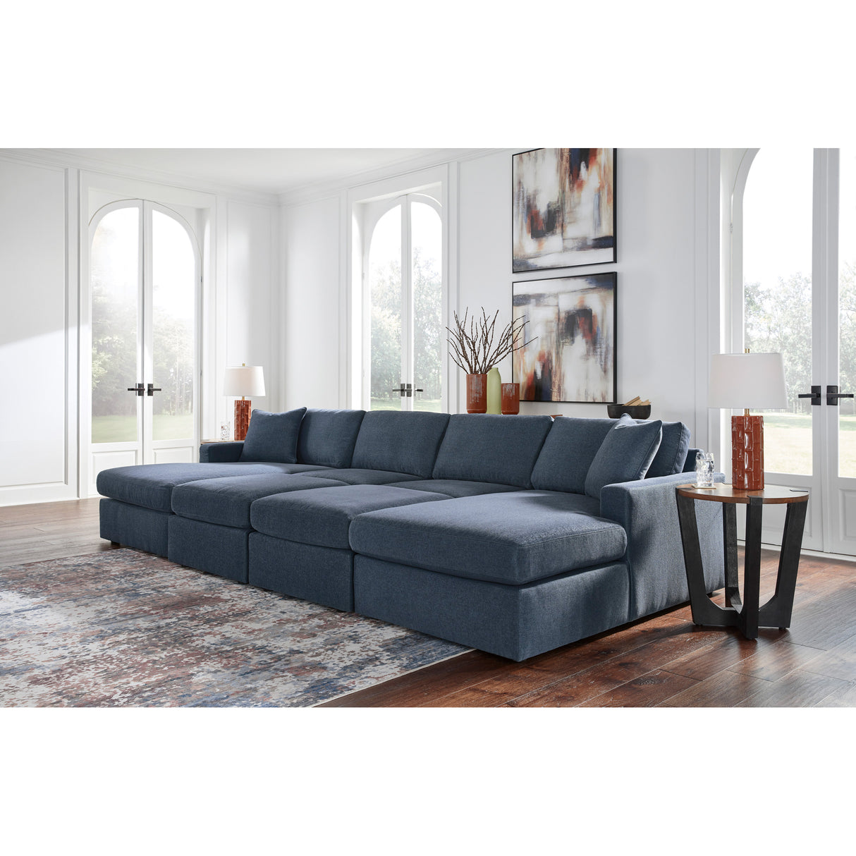 Room setting 2 featuring Modmax Ink 4 Piece Dual Chaise Sectional