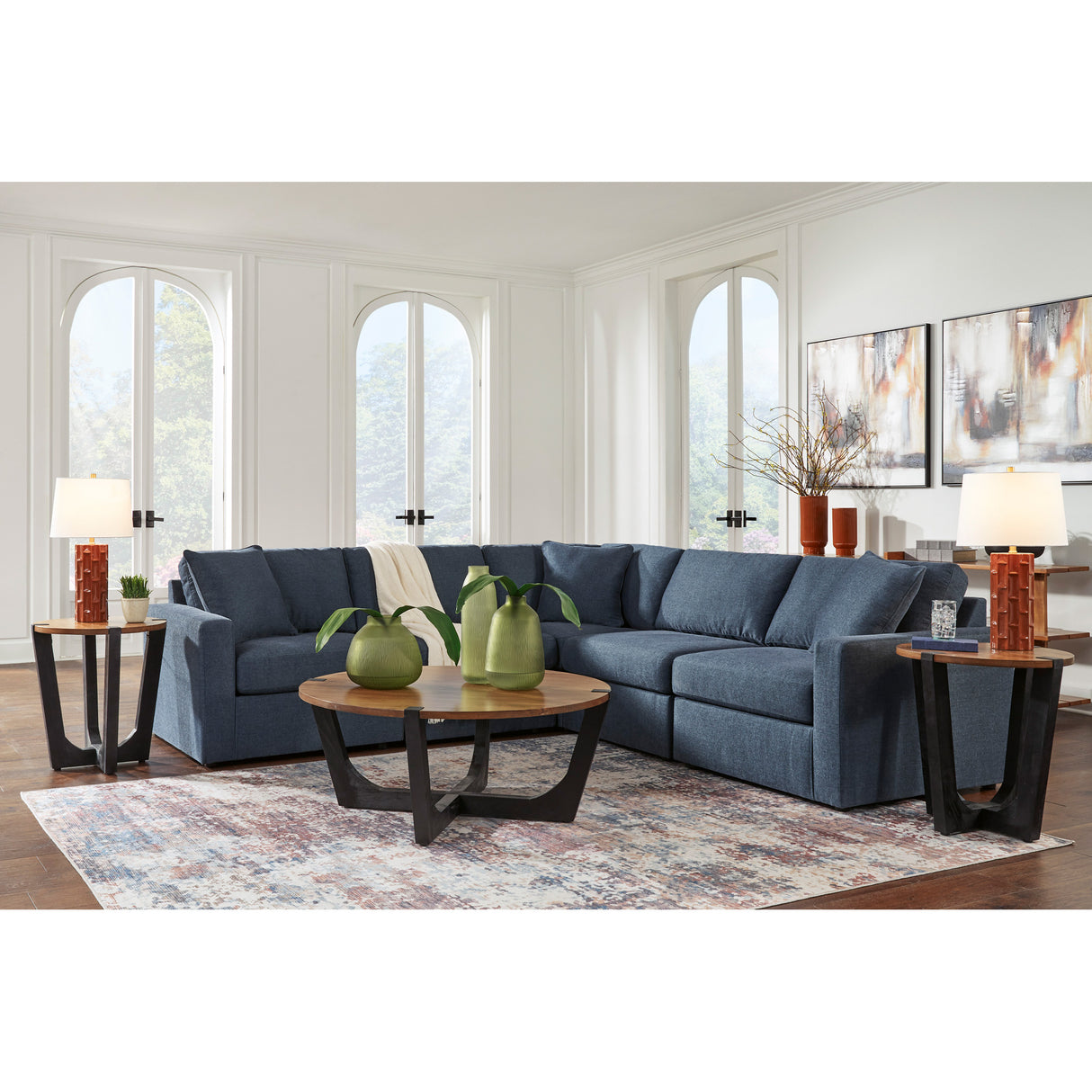 A room setting featuring Modmax Ink 5 Piece Sectional