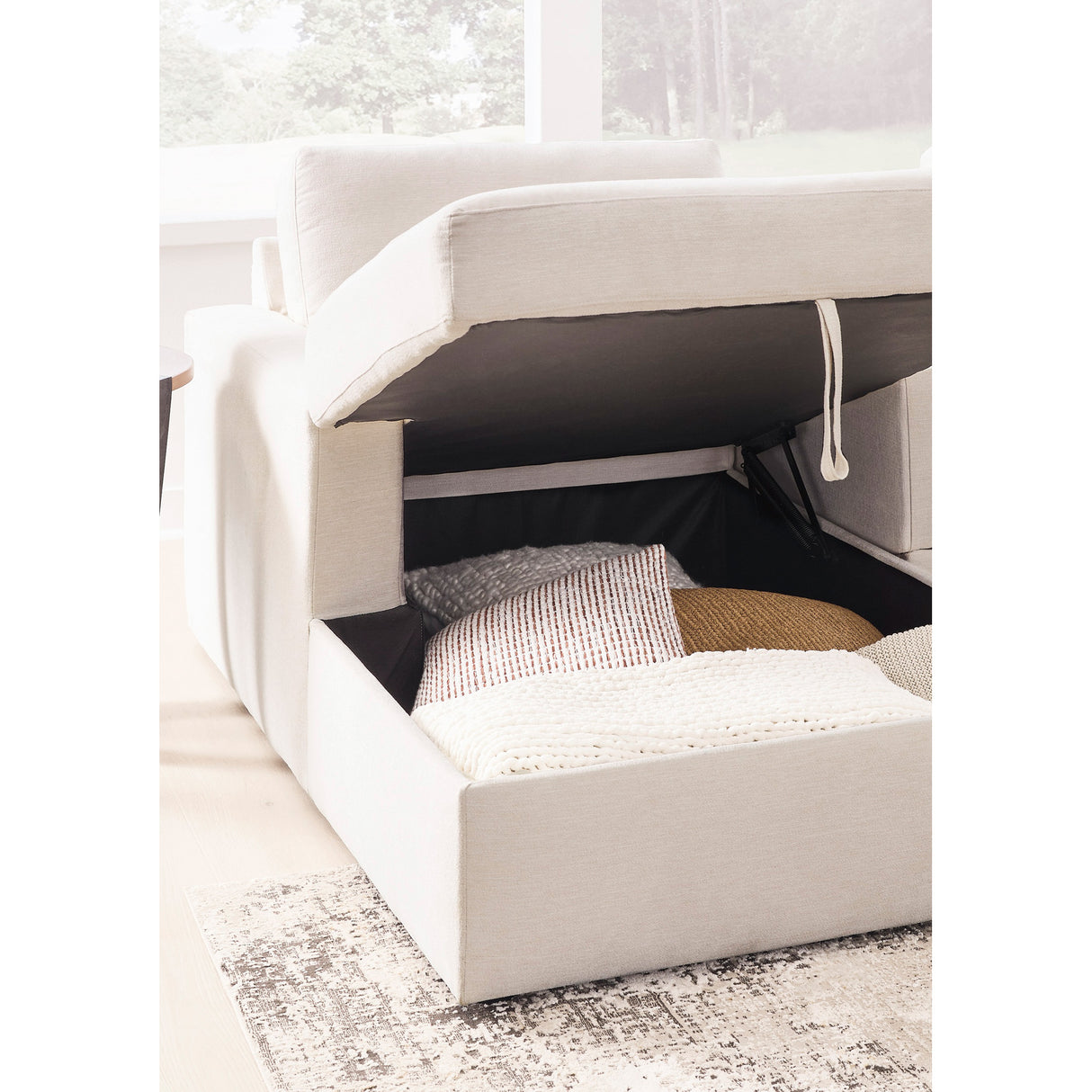 Detail view of Modmax Ink 6 Piece Left Storage Chaise Sectional