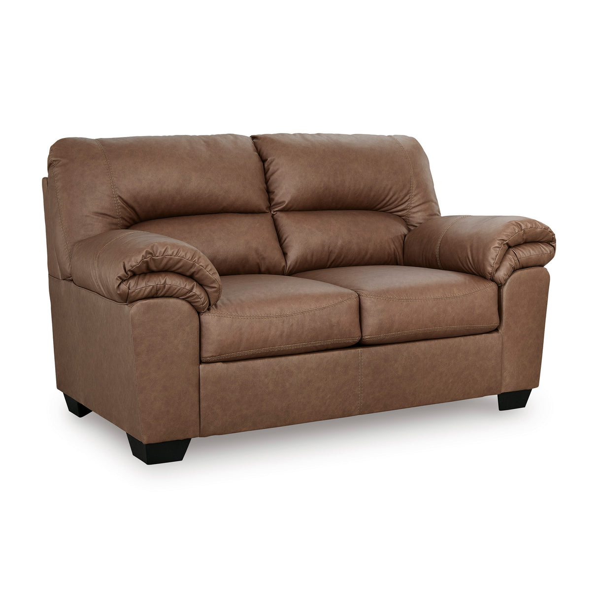 Front right view of Whitlock Caramel Loveseat