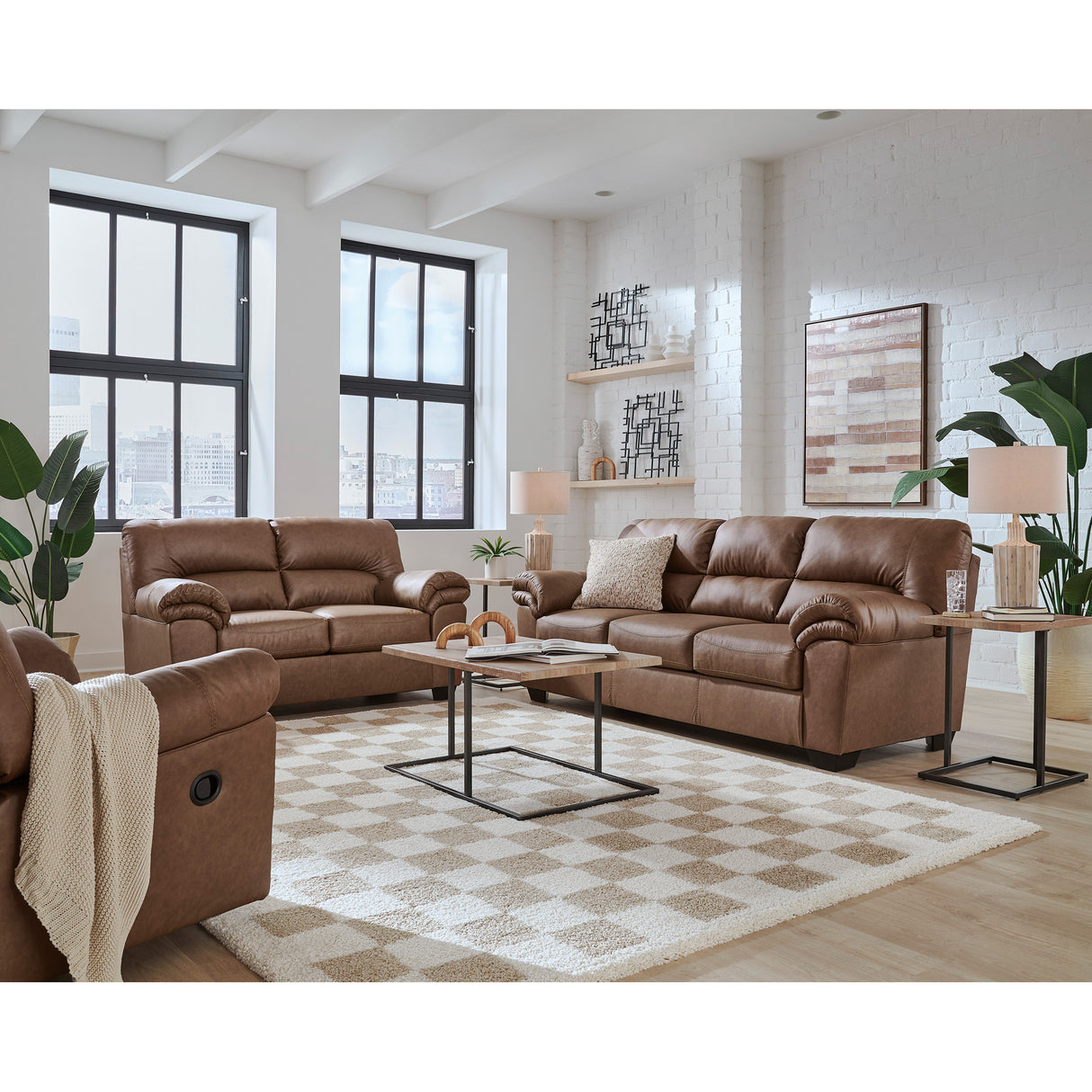 Room setting 2 featuring Whitlock Caramel Loveseat