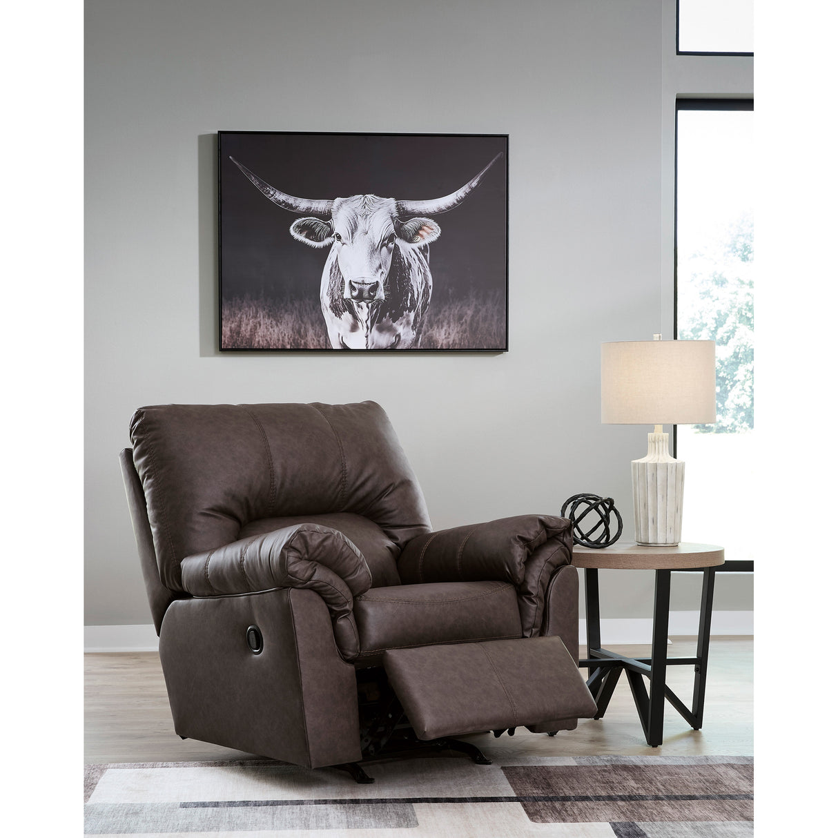 Room setting 2 featuring Whitlock Umber Rocker Recliner
