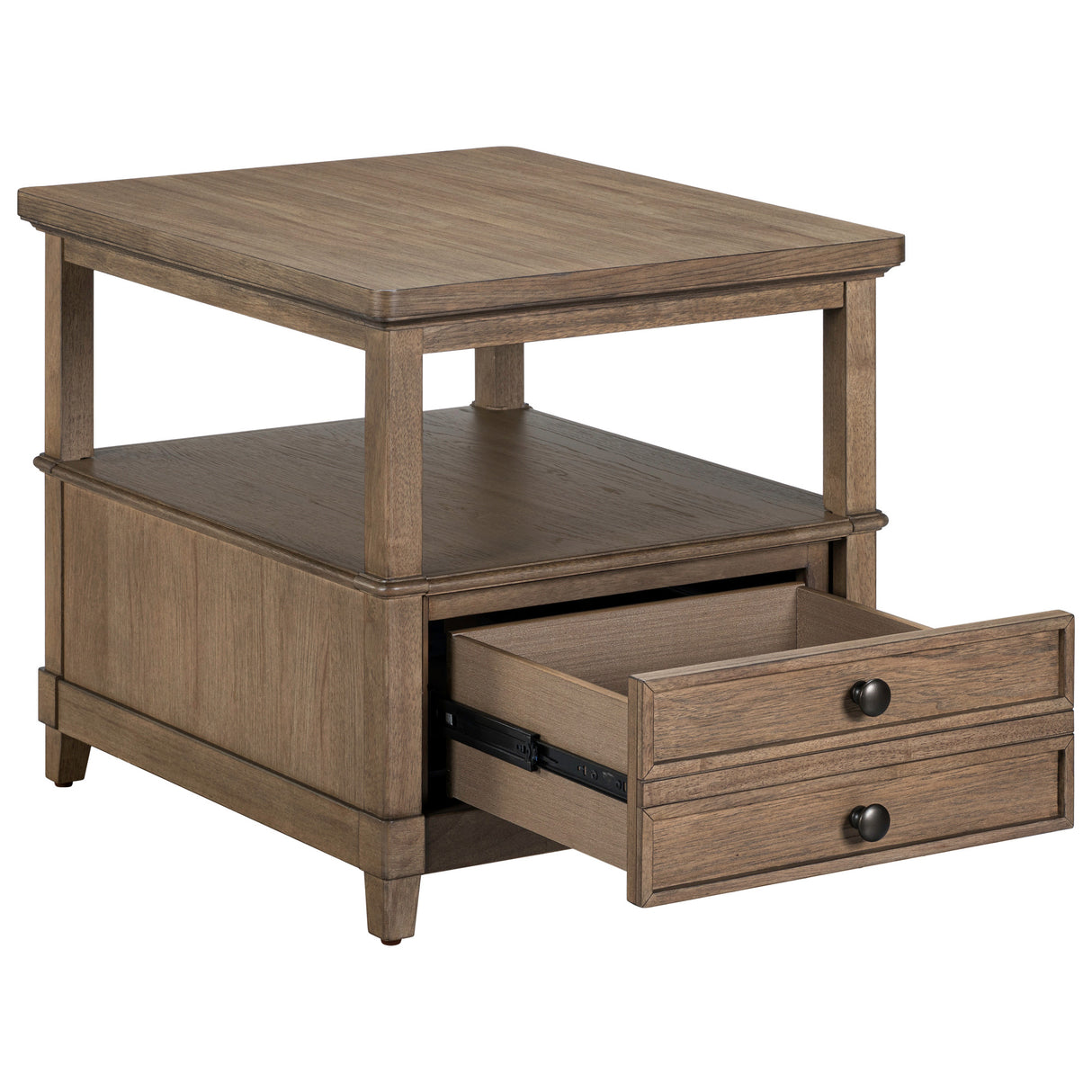 Detail view of Artisan Home Sienna Stone 2 Drawer End Table
