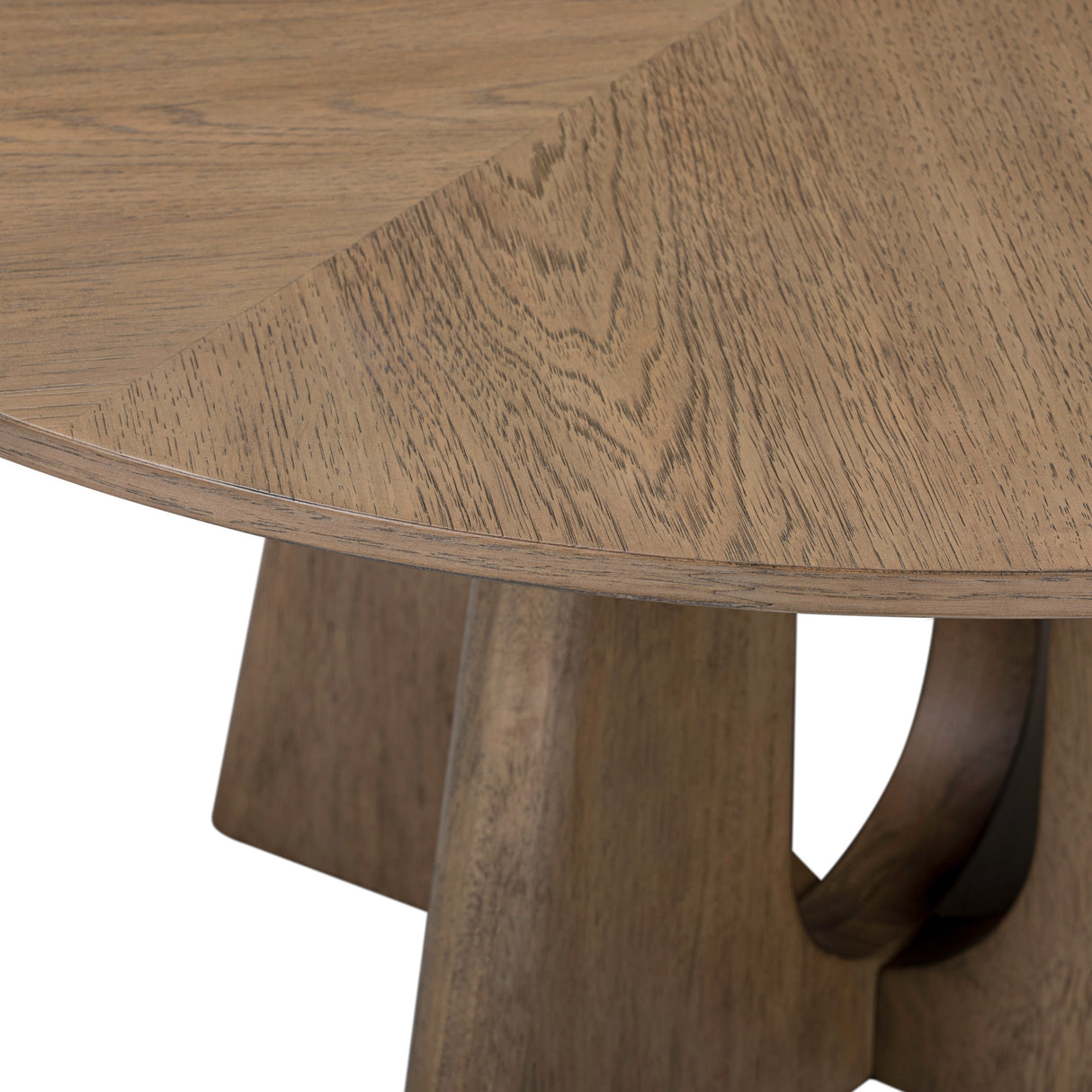 Detail view of Hendrix Natural Round Coffee Table