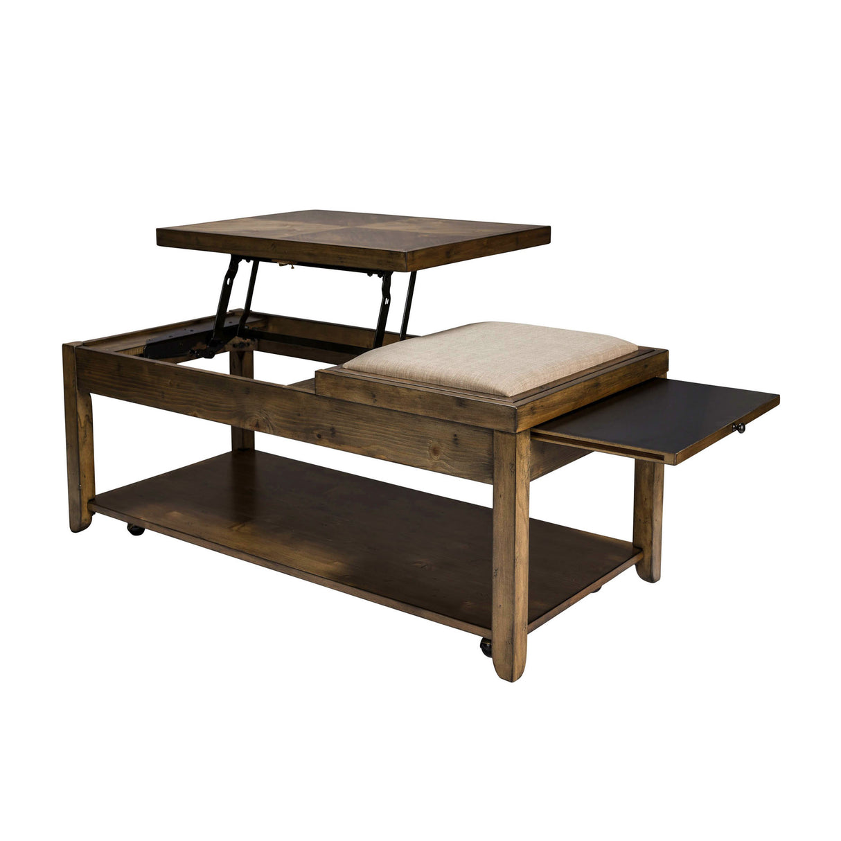 Detail view of Mitchell Nutmeg Lift Top Coffee Table