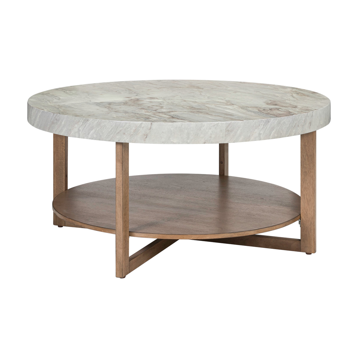 Front right view of Danby Alabaster Round Coffee Table