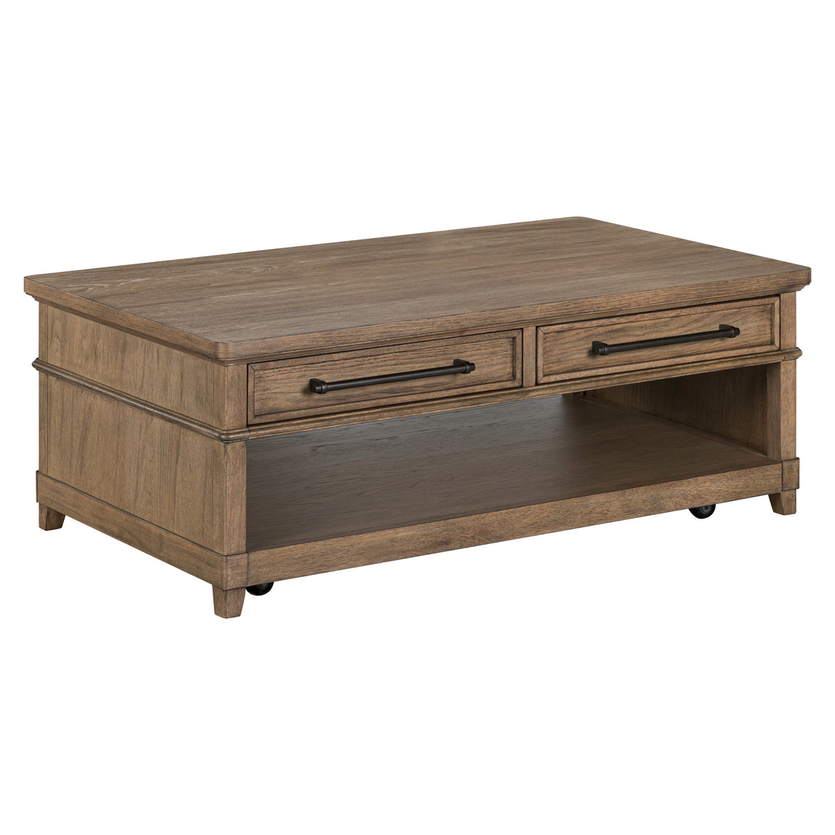 Front right view of Artisan Home Sienna Stone Rectangular Coffee Table