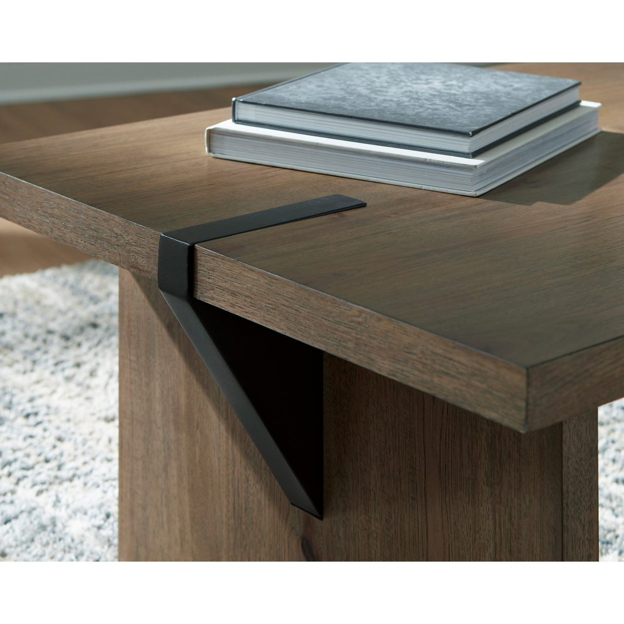 Detail view of Kandinew Brown Rectangular Coffee Table
