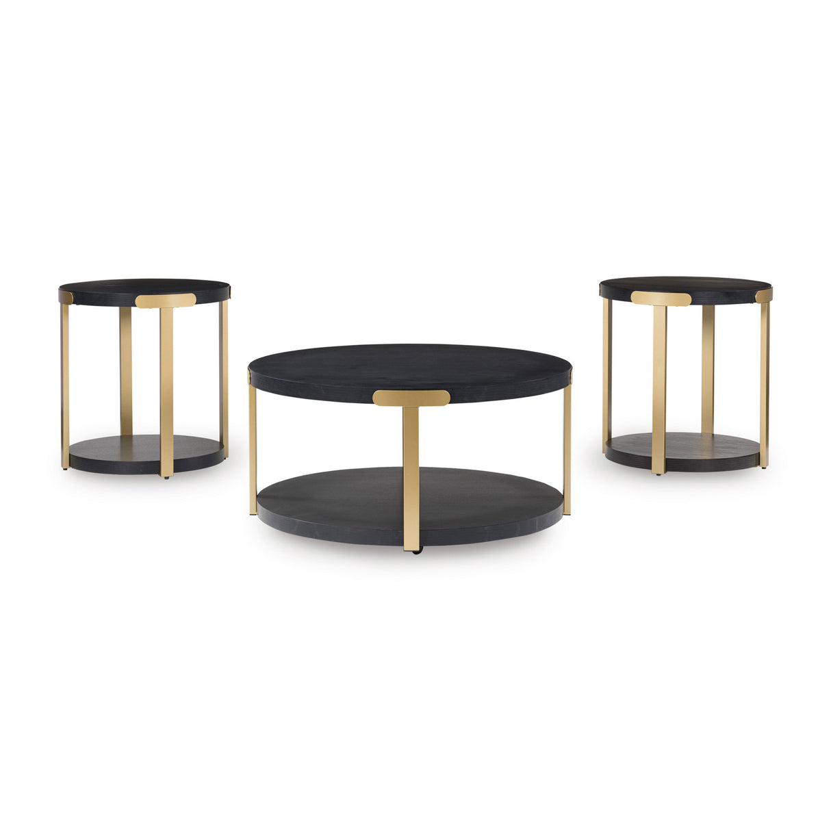 Back view of Shylore Black Set of 3 Tables