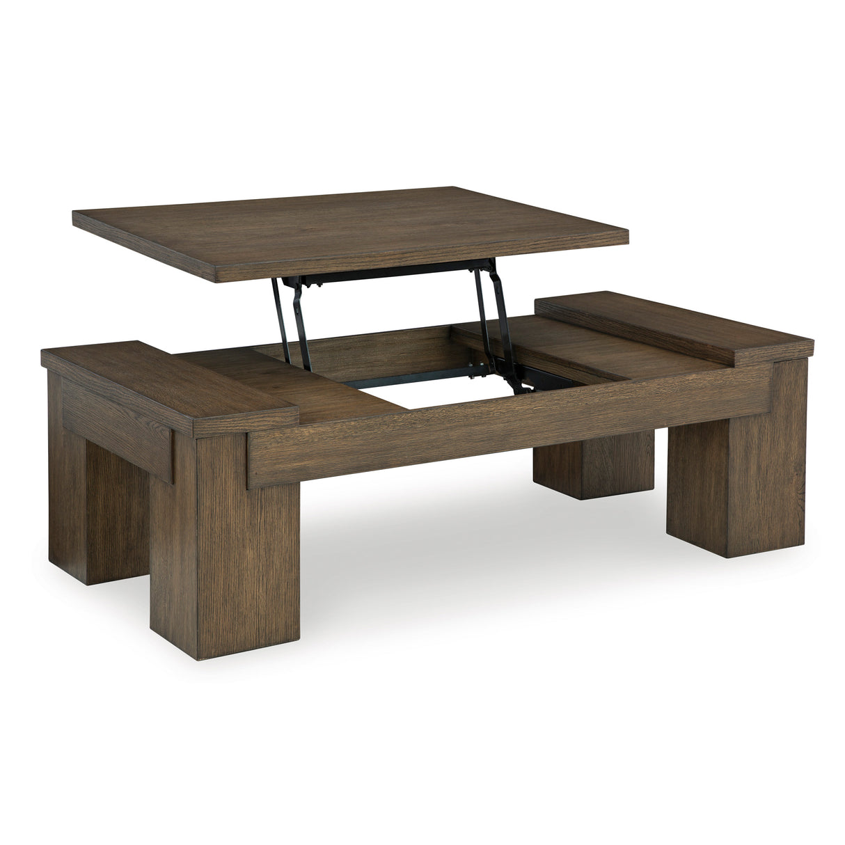 Detail view of Rosswain Warm Brown Lift Top Coffee Table