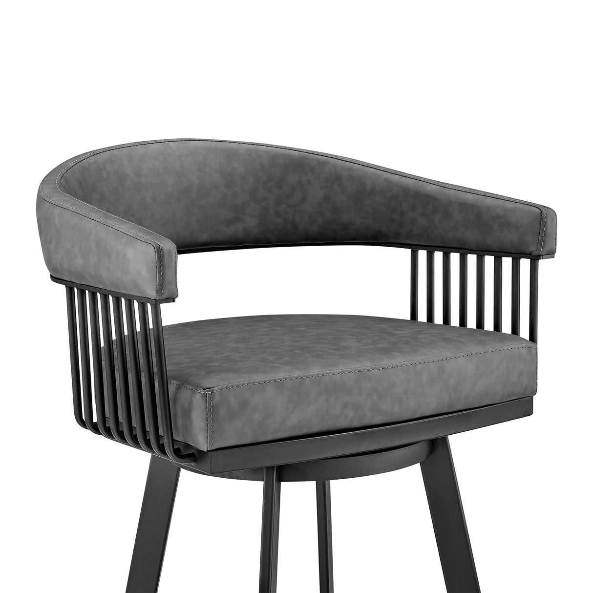 Top view of Chelsea Vintage Gray Swivel Counter Stool