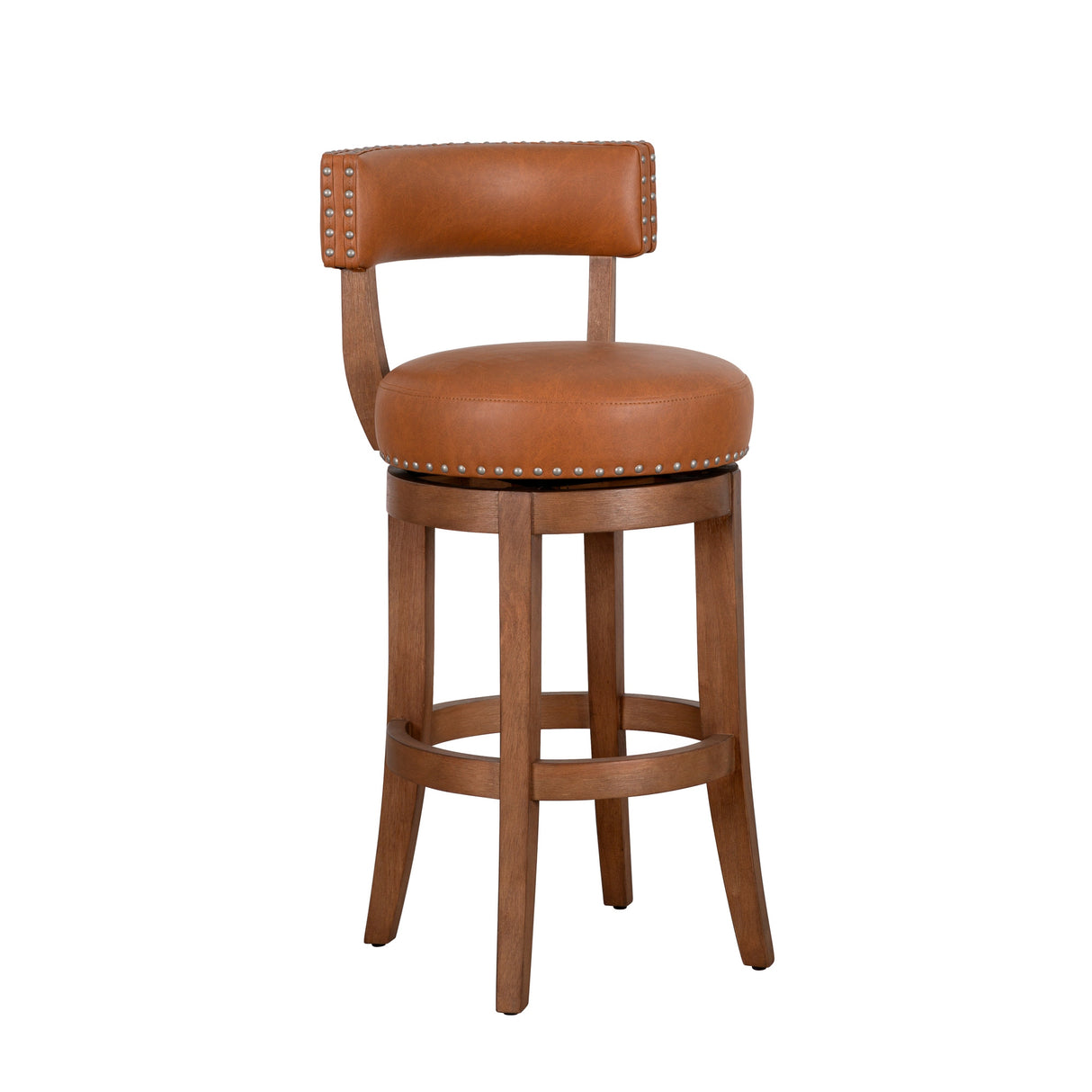 Front right view of Mystic Toffee Swivel Bar Stool