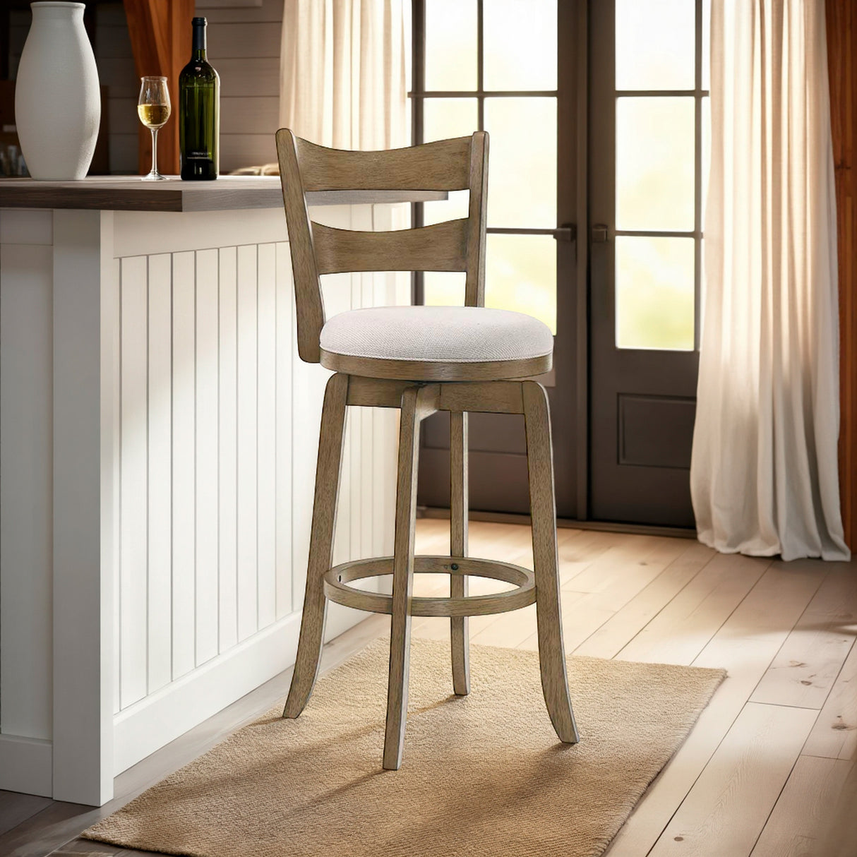 A room setting featuring Blair Whear Swivel Bar Stool