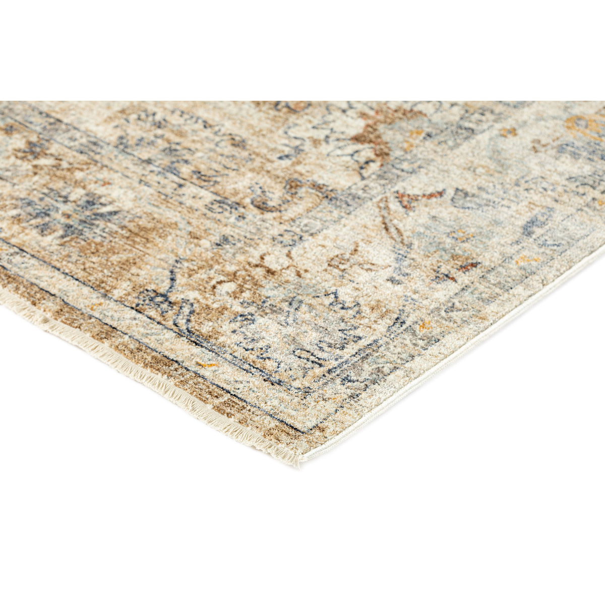 Front right view of Bergama BE4 Ivory 8x10 Rug