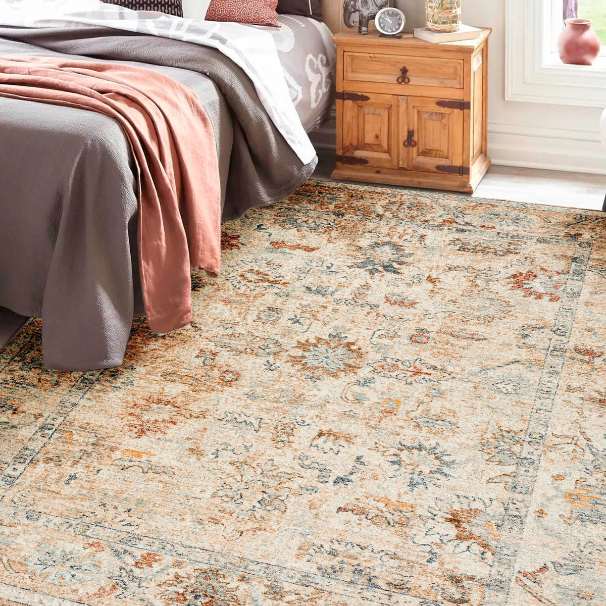 Room setting 2 featuring Bergama BE4 Ivory 8x10 Rug