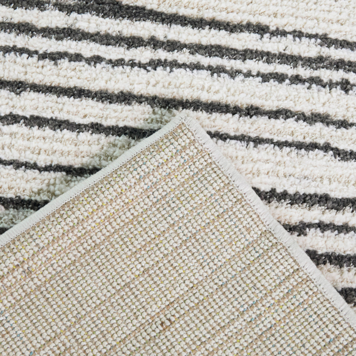 Back view of Barrell Charcoal 5x8 Abstract Rug