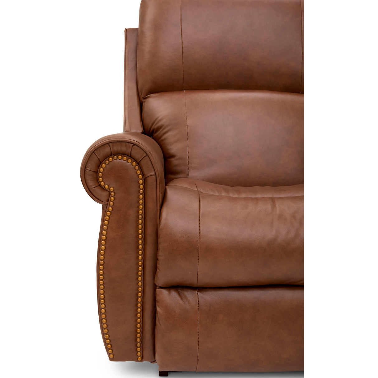 Detail view 2 of Mocha Dutton Leather Rocker Recliner