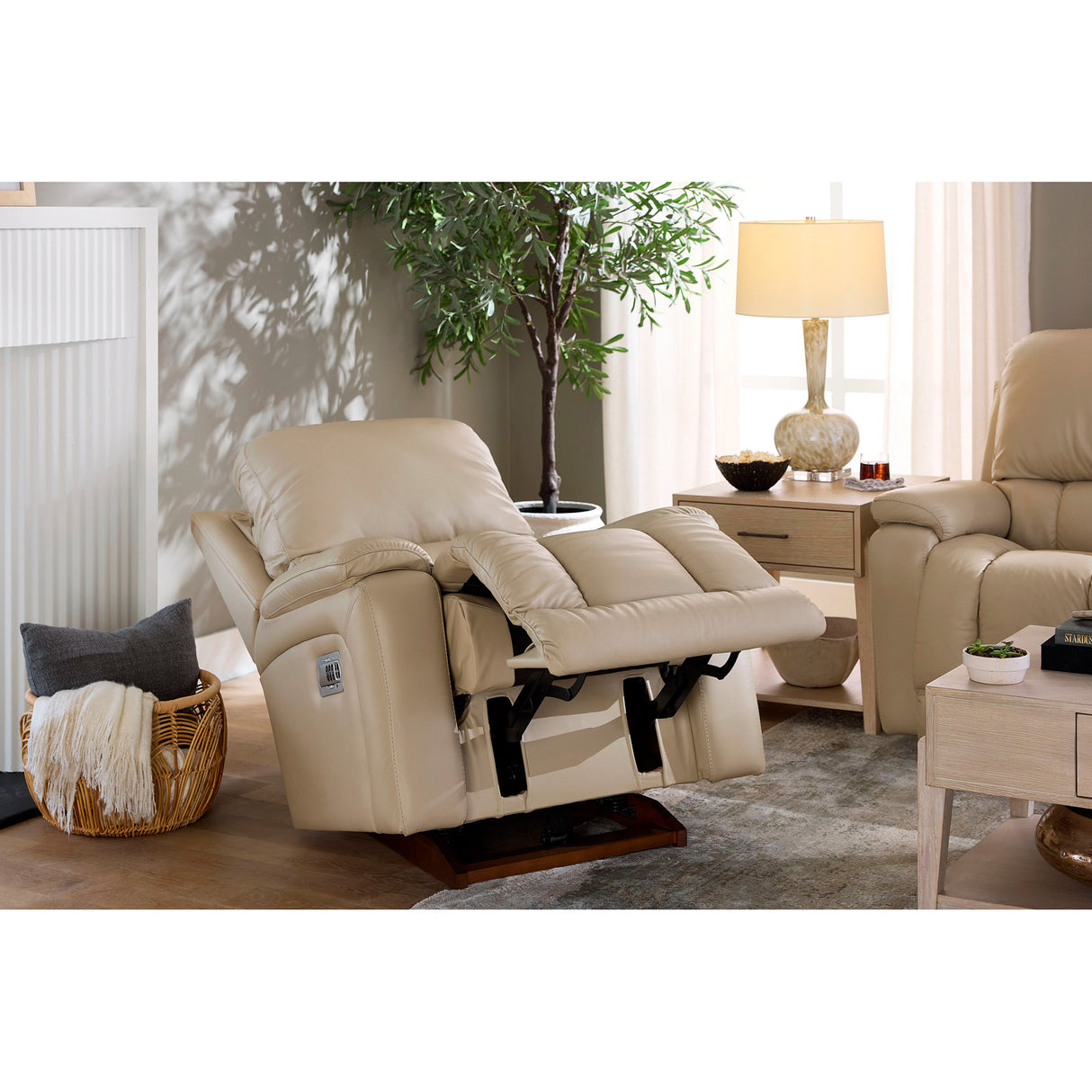 Room setting 3 featuring Ice Greyson Leather Tri-Power Rocker Recliner