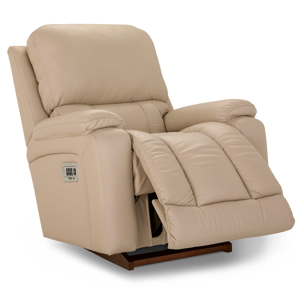 Open view of Ice Greyson Leather Tri-Power Rocker Recliner