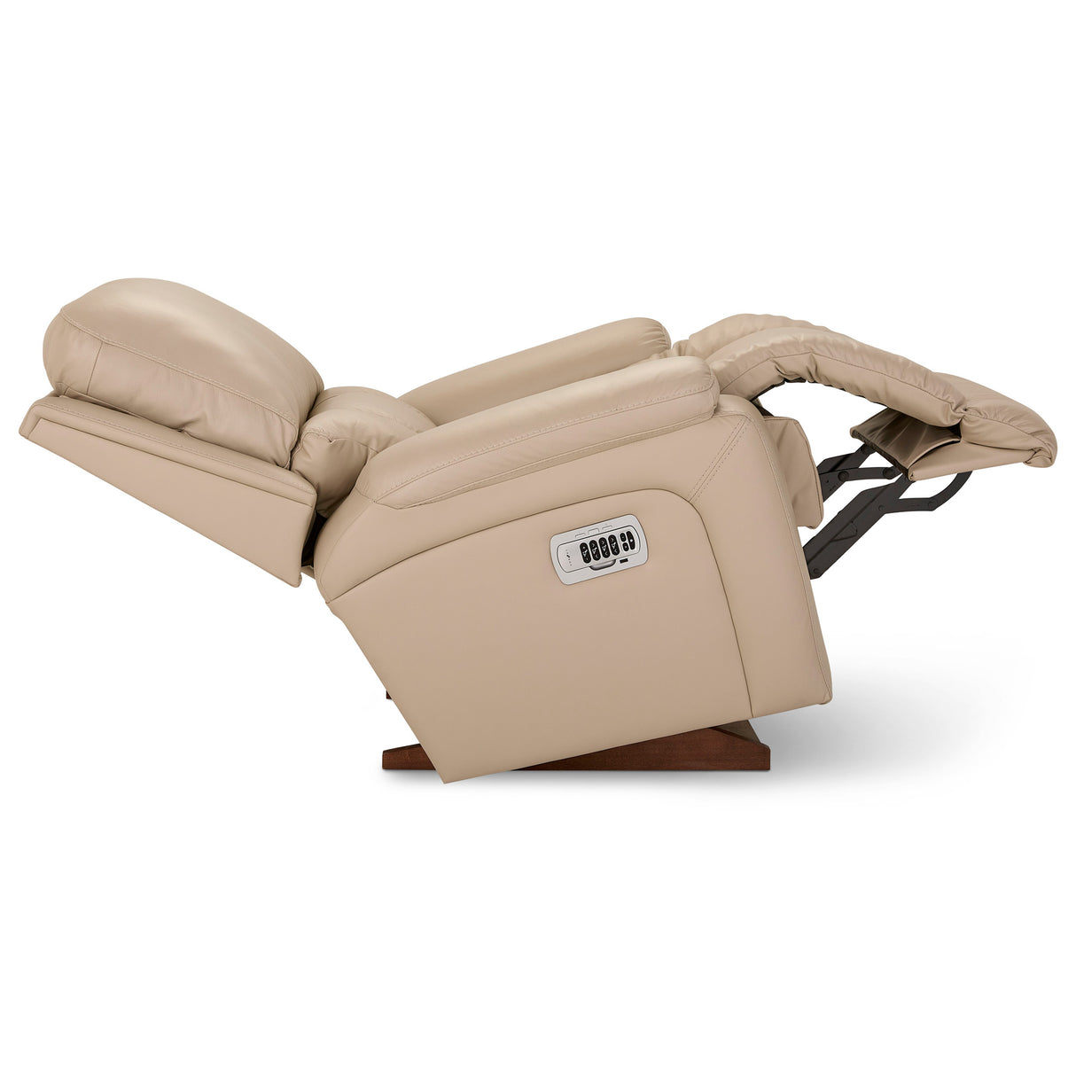 Side view of Ice Greyson Leather Tri-Power Rocker Recliner