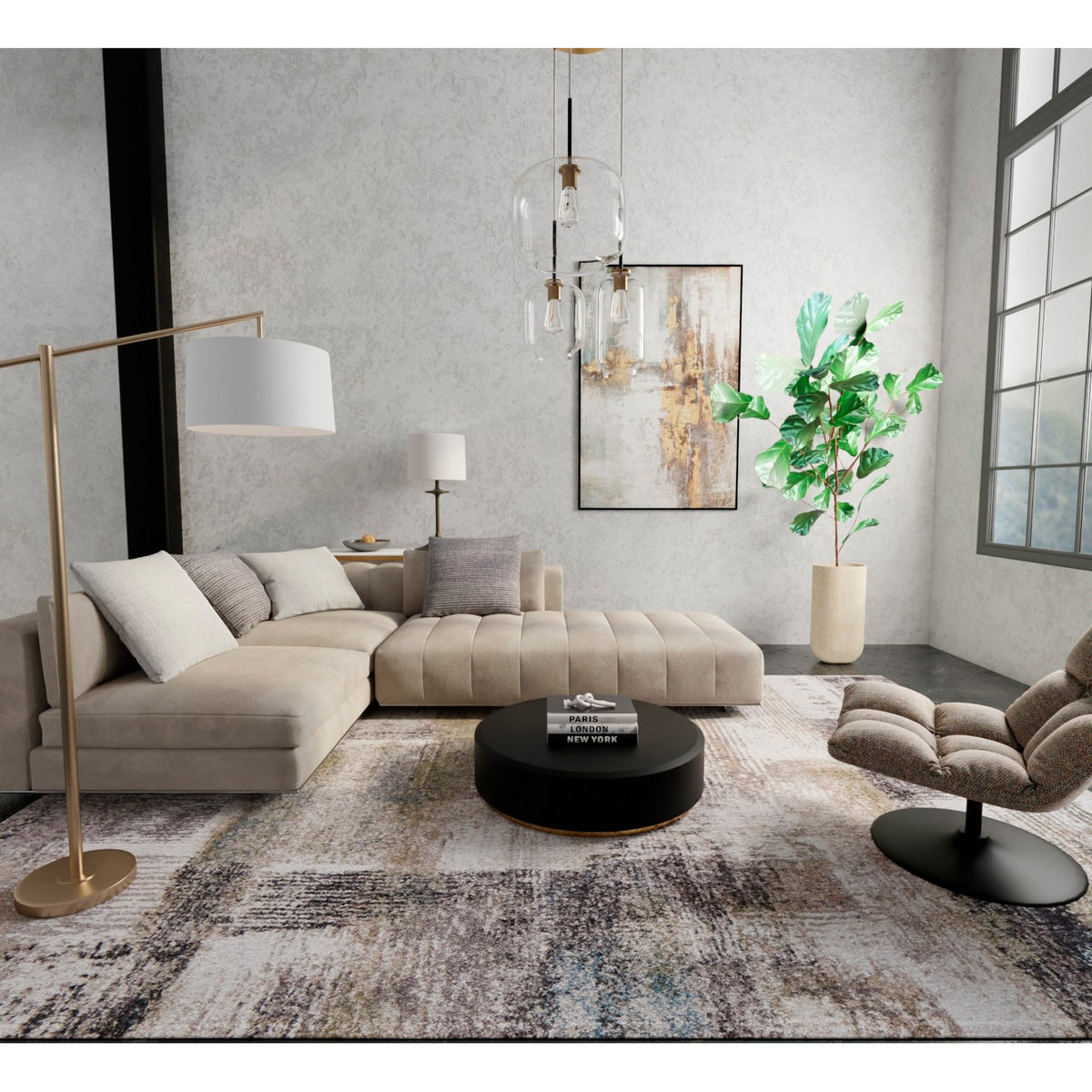 A room setting featuring Skyview 39Q9F Green 9x13 Rug