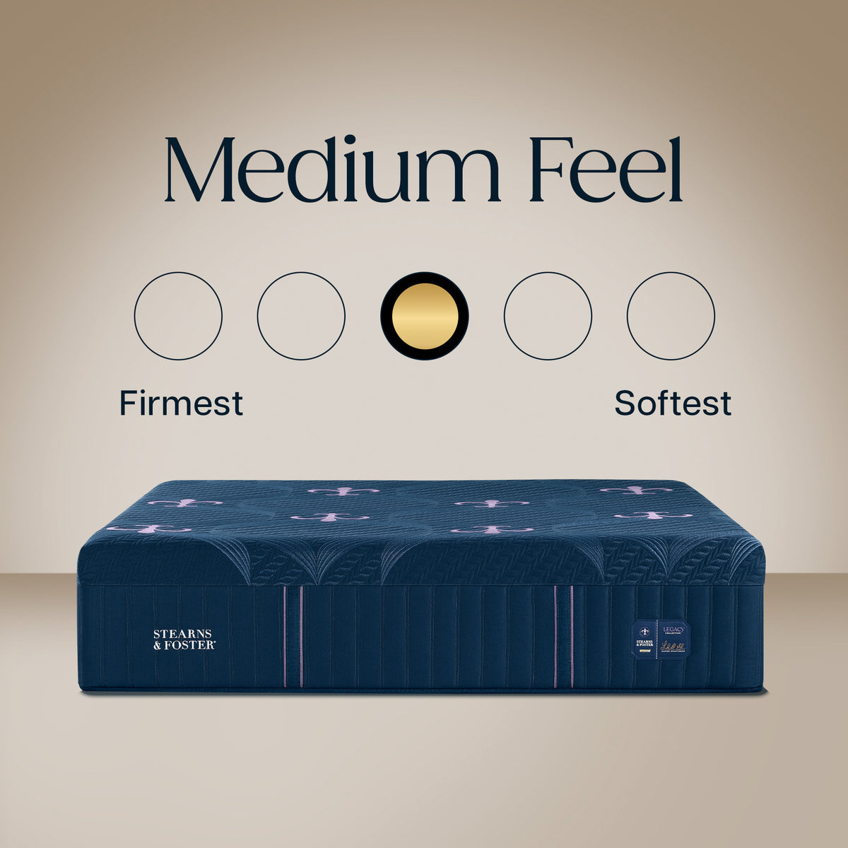 Detail view of Stearns and Foster Legacy Medium Hybrid II California King Mattress