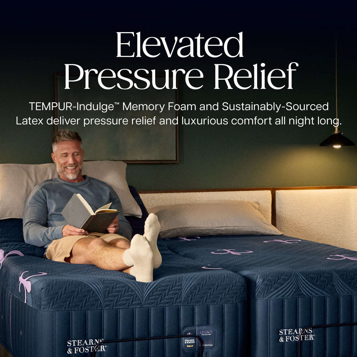 Detail view 4 of Stearns and Foster Legacy Soft Hybrid II Split King Mattress Set