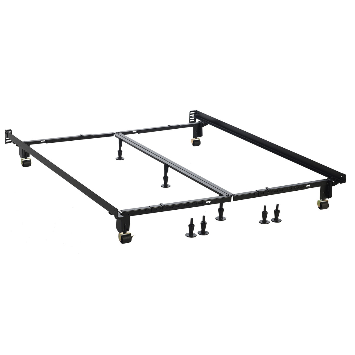 Front right view of HD Instamatic Universal Black Bed Frame