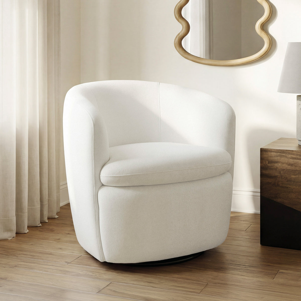 A room setting featuring Leemont Snow Swivel Chair