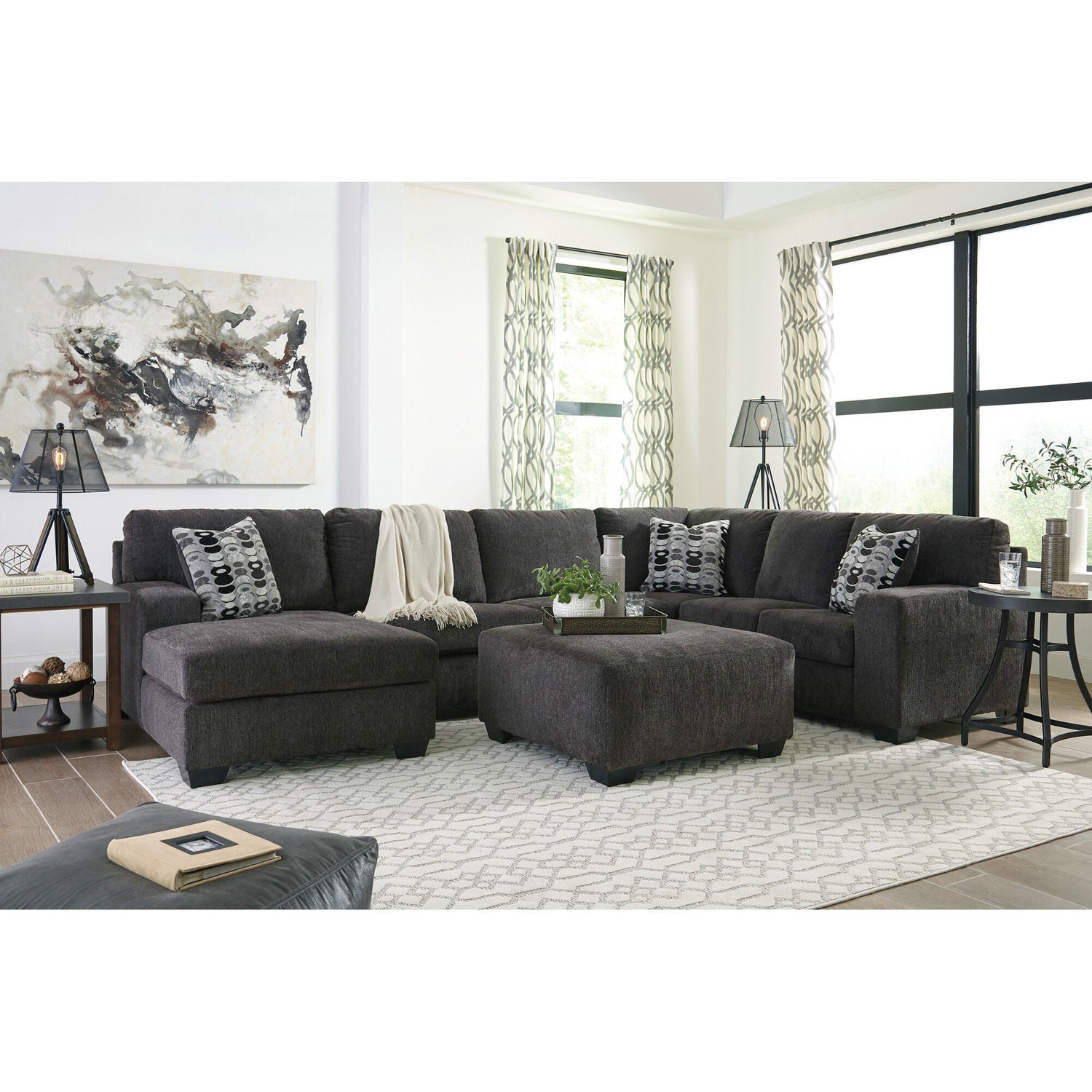 Room setting 2 featuring Ballinasloe Smoke 3 Piece Left Chaise Sectional