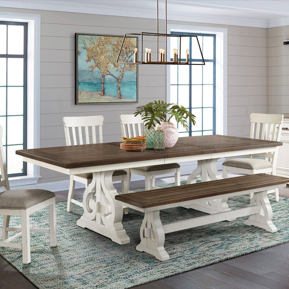A room setting featuring Drake White 5 Piece Dining Set