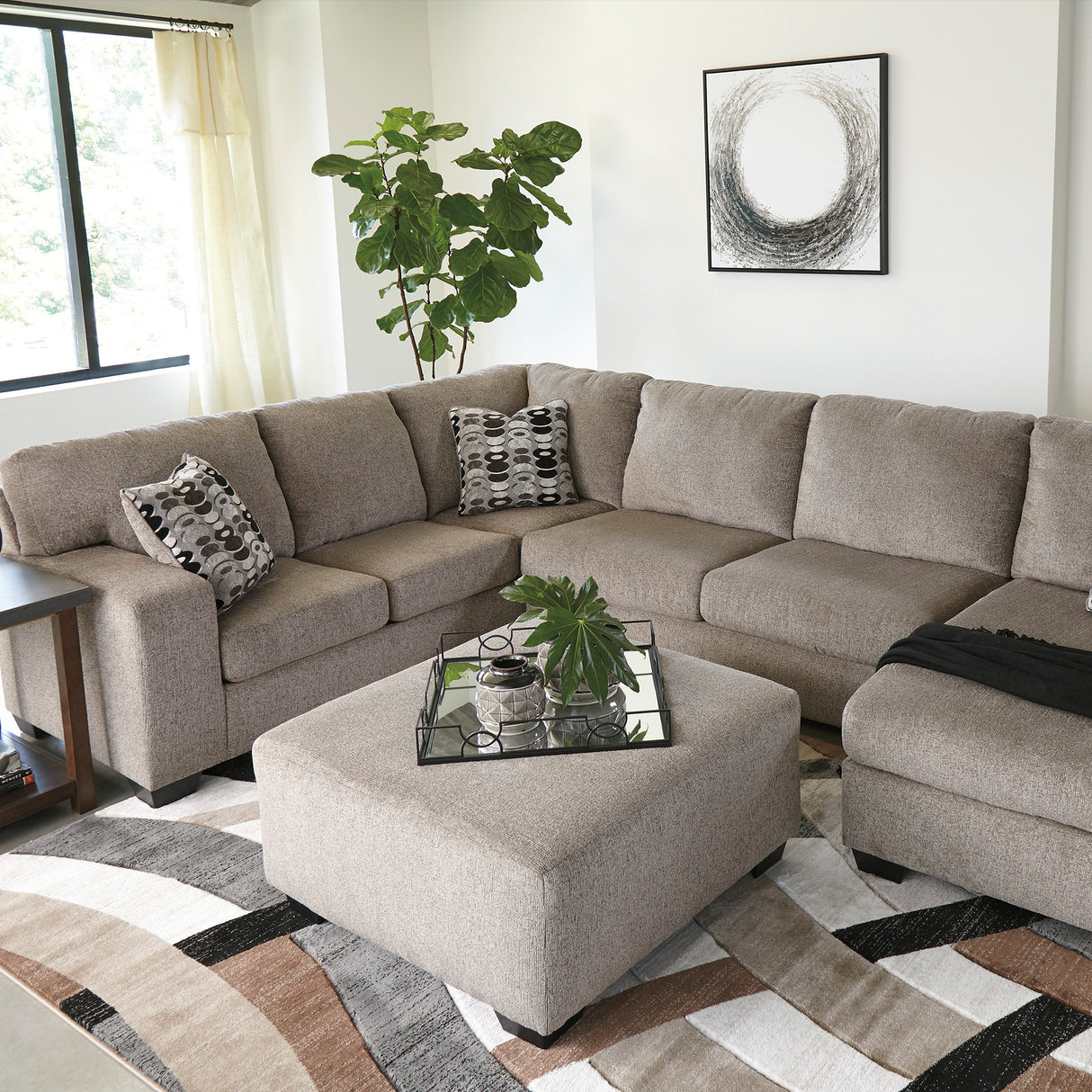 Ballinasloe sectional with chaise in living room