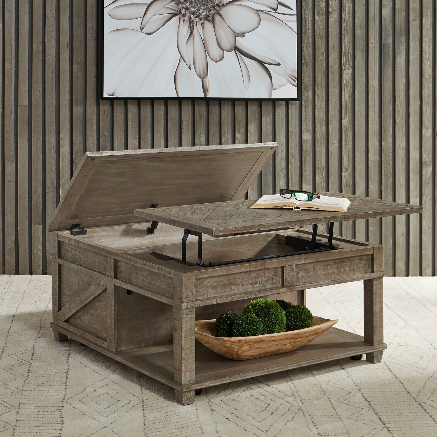 Parkland Falls Square Lift Top Coffee Table - QK1014325_LIBF_LF1_RM