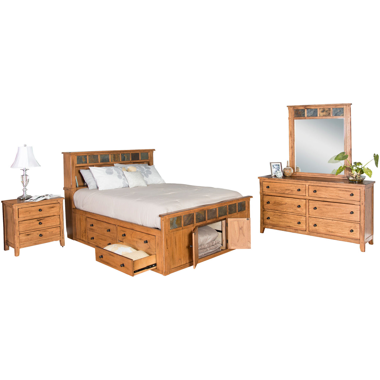 Sante Fe Bookcase Captains 4 Piece Room Group - QK1027260_SUNN_PRI_OL