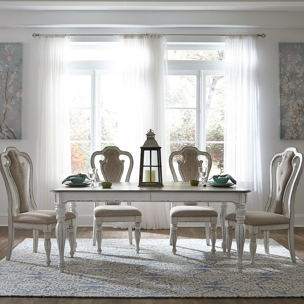 Magnolia Manor 5 Piece Upholstered Rectangular Dining Set - QK1033268_LIBF_LF1_RM