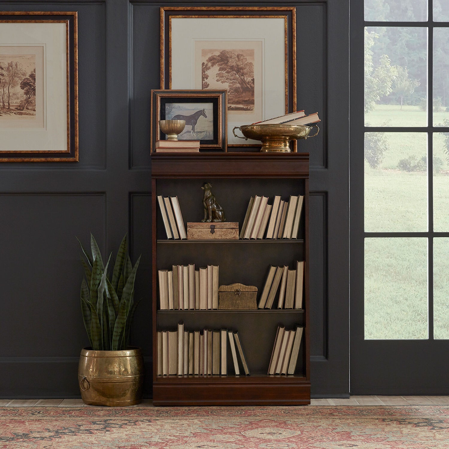 Brayton Manor 48 Inch Bookcase - QK1033346_LIBF_LF1_RM