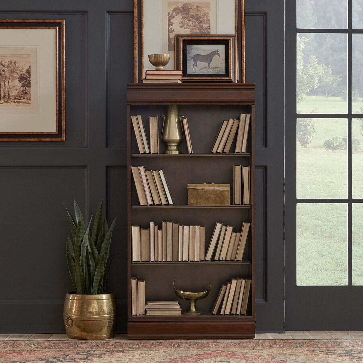 Brayton Manor 60 Inch Bookcase - QK1033347_LIBF_LF1_RM