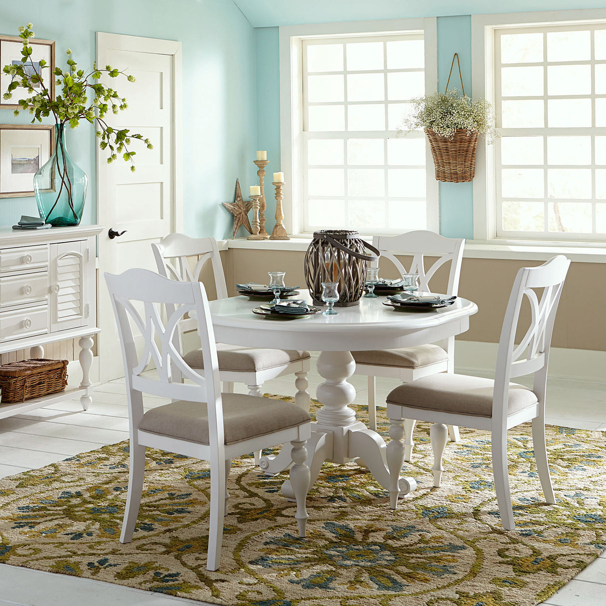 Summer House 5 Piece Pedestal Dining Set - QK1036751_LIBF_LF1_RM
