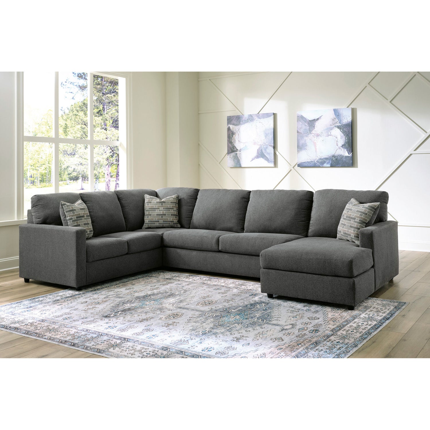 Edenfield 3 Piece Right Chaise Sectional - QK1061781_ASHL_LF1_RM
